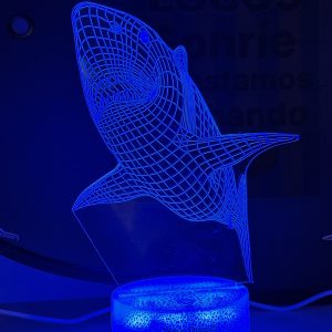 Lámpara led tiburón 3D