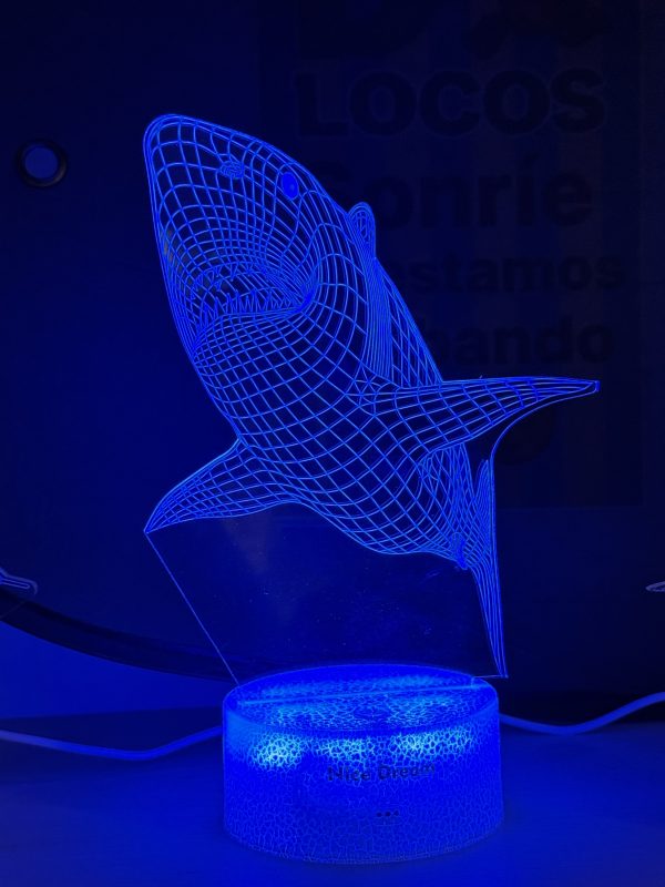 Lámpara led tiburón 3D