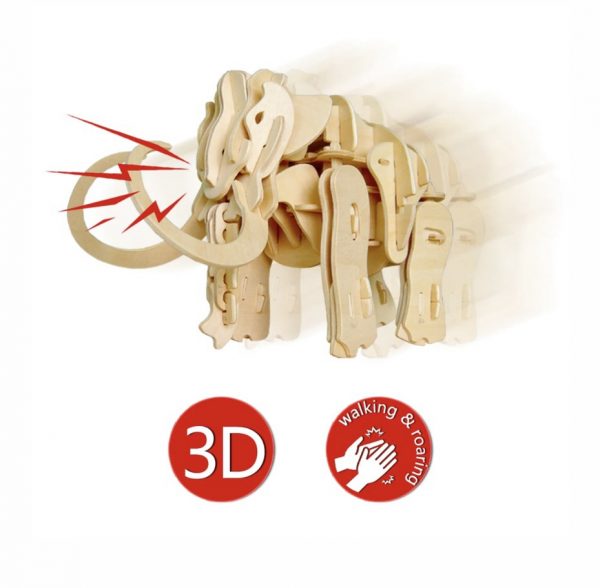 Mamut 3D articulado de madera - Imagen 2