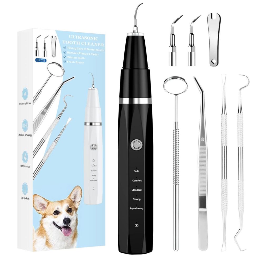Limpiador Dental Ultrasónico para Perros y Gatos | Kit Profesional de Higiene Bucal de 8 Piezas